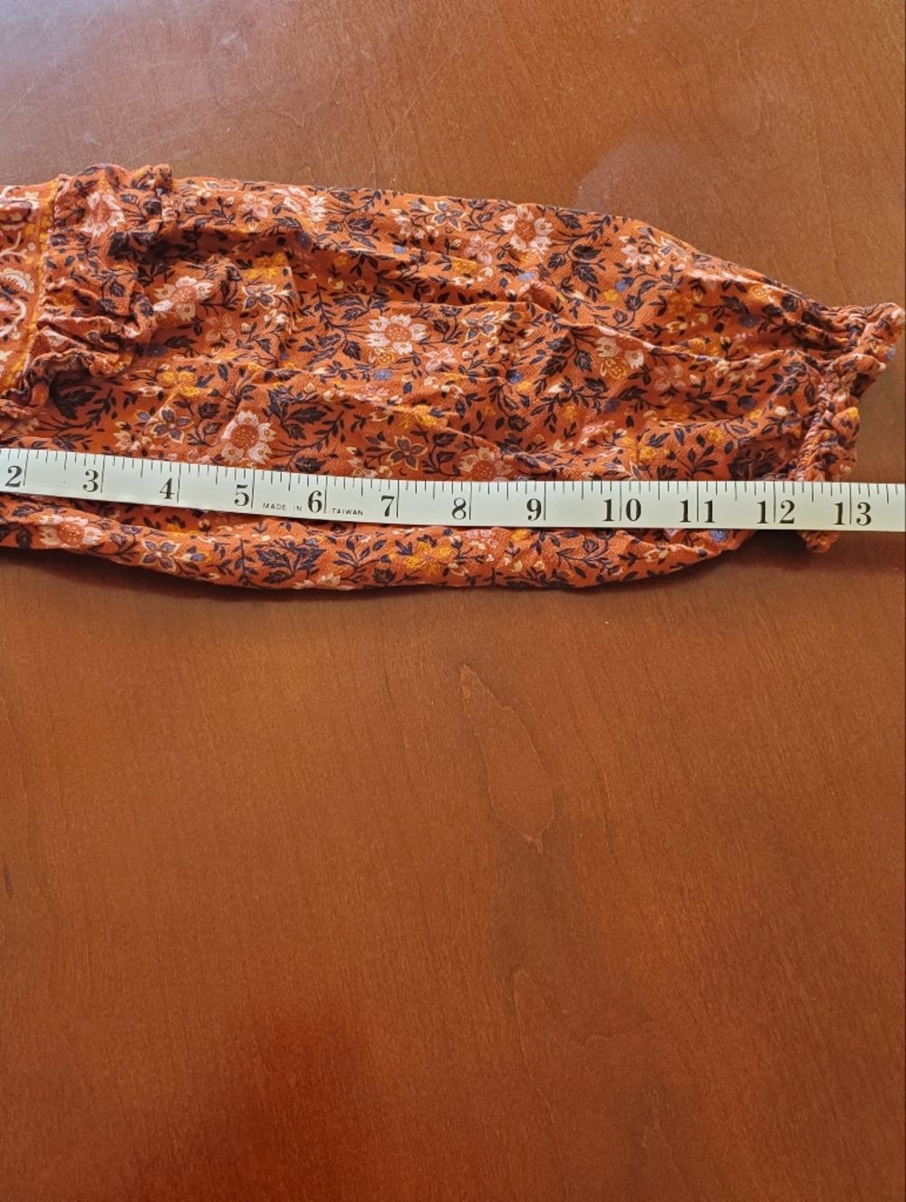American Eagle Rust Orange Floral Peasant Blouse Size XS - Picture 6 of 7